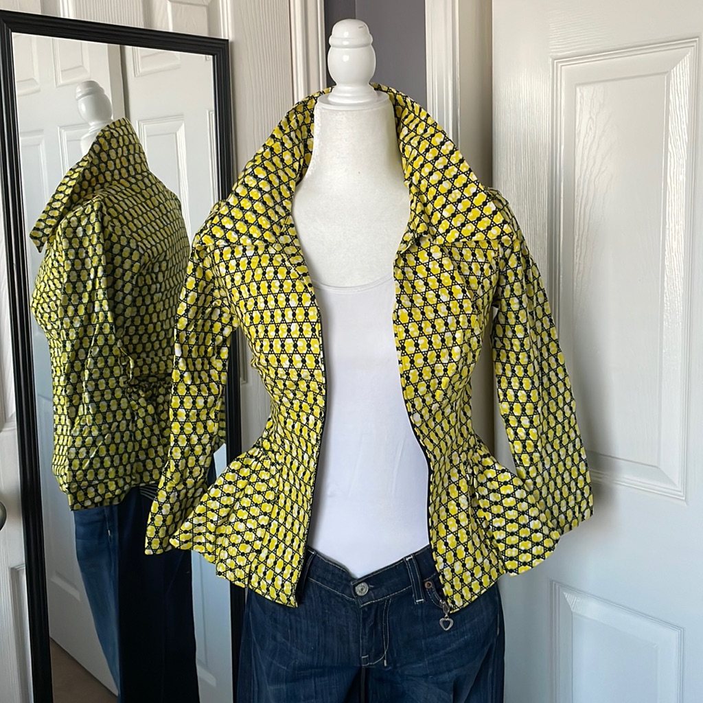 New Listing Custom Made Ankara Peplum Style Blazer